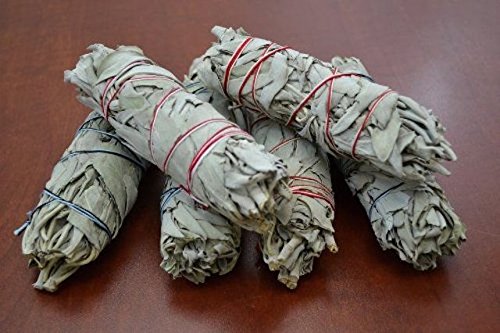 Incense Garden 6 Pack-Premium California White Sage Smudge Sticks, Each Stick Approximately 4 Inches Long-Made in USA.