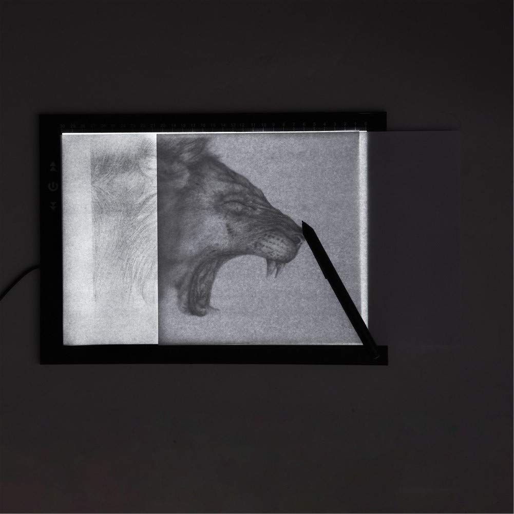 HSK A4 LED Light Board for Artists, Light Up Plate with Adjustable Brightness - for Tattoo, Sketch, Animation, and Diamond Painting Accessories