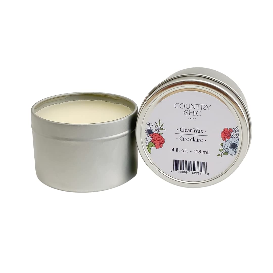 Furniture Wax - 100% Natural Sealant for Chalk Furniture Paint or Raw Wood, Light Protection, Easy To Apply, No Odor, Eco-Friendly - 7 Color Choices - Clear (4 oz)