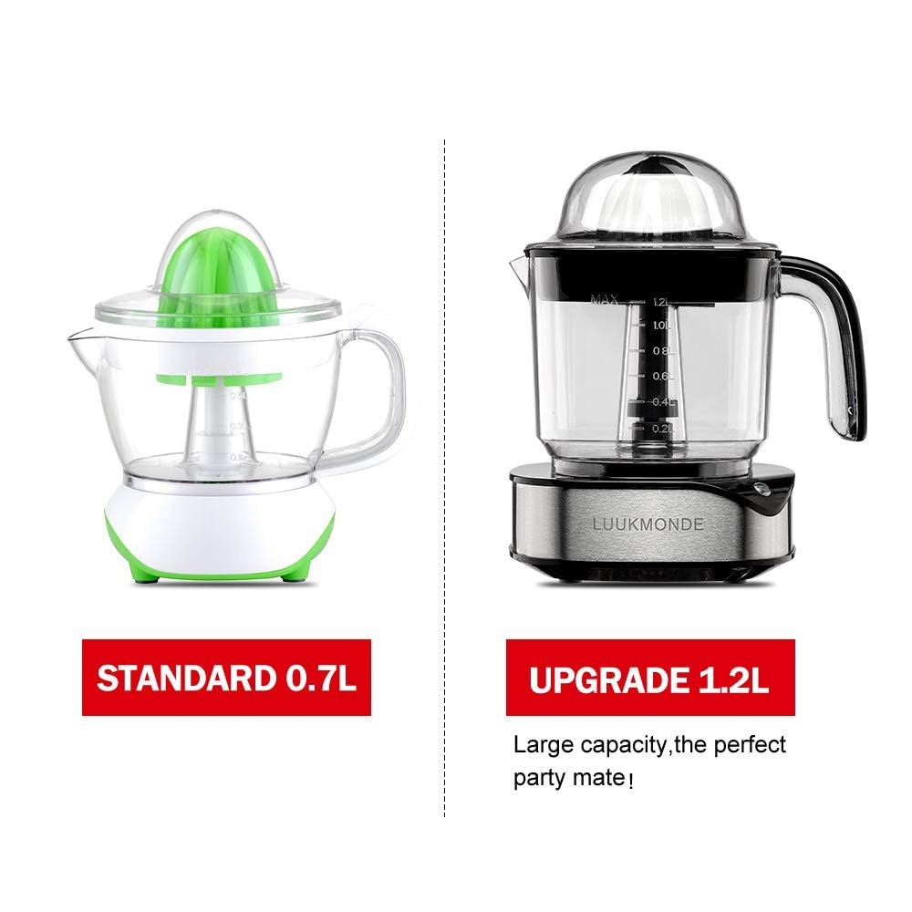 LUUKMONDE Electric Citrus Juicer 1.2L Large Volume, Orange Juicer with Powerful Motor and LED Working Lamp, Electric Lemon Squeezer for Orange Lemon Lime Grapefruit