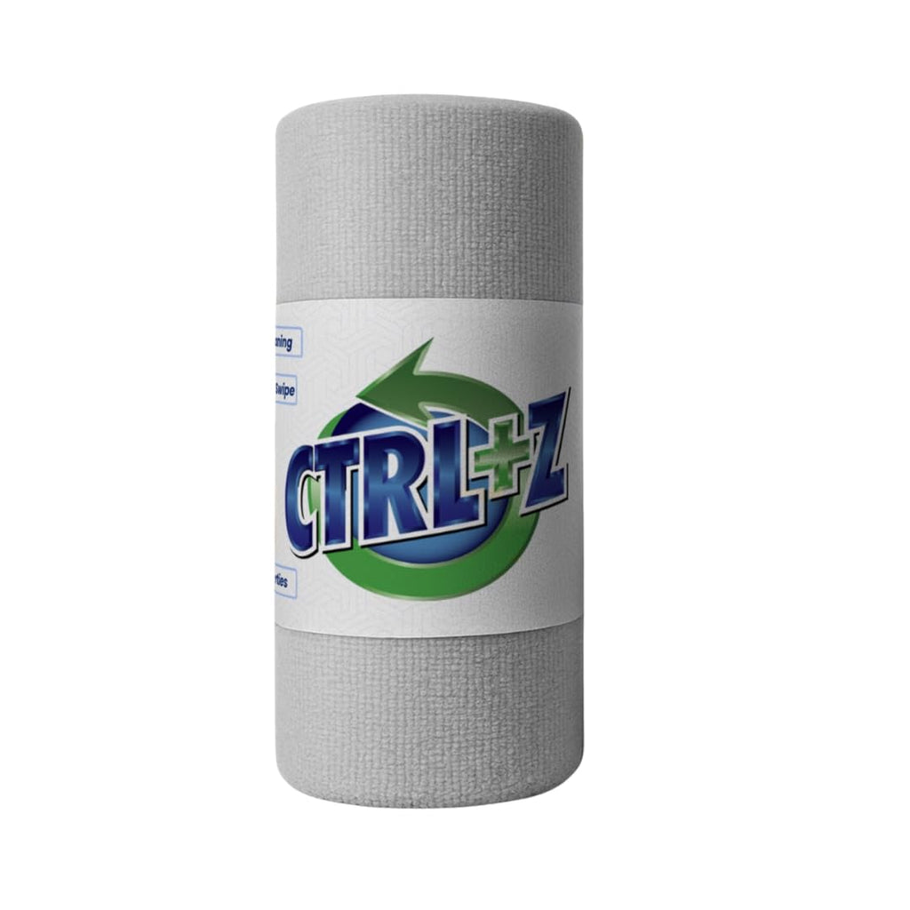 CTRL+Z Microfiber Cleaning Cloth – Cleaning Towels on Tear-Off Roll – Ultra Absorbent, Lint-Free, Reusable Microfiber Towels for Kitchen, Car, Glass & Housekeeping – 12"x12" (50 Sheets)
