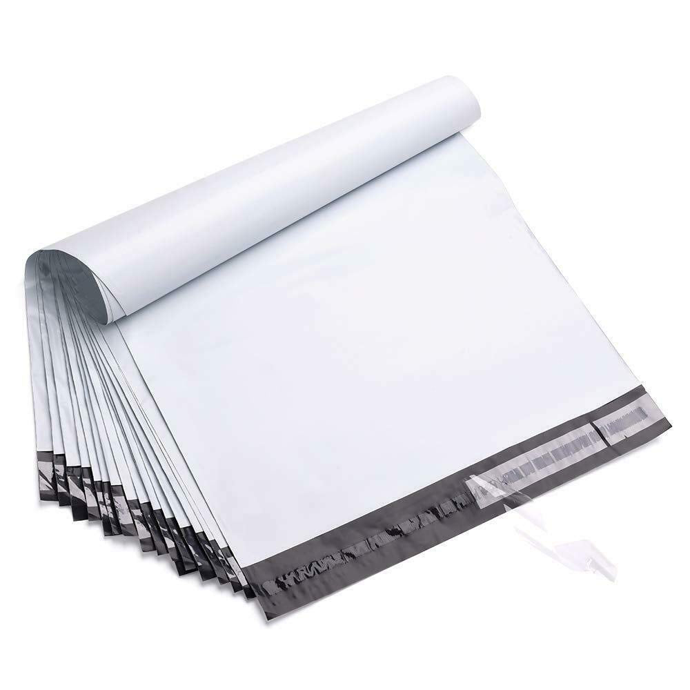 RBHK 100 Pcs 12x15.5 White Poly Mailers Shipping Mailing Envelopes Bags for Clothing, Hoody, Shirt and Jacket