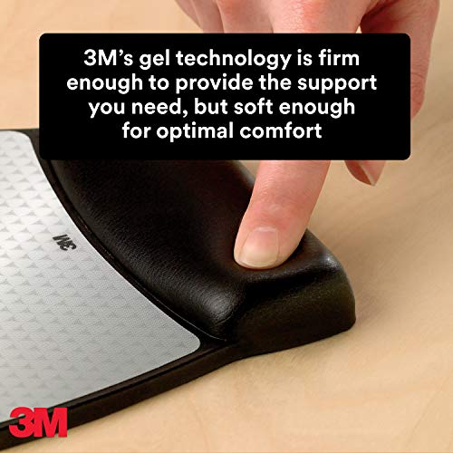 3M Ergonomics Mouse Pad with Gel Wrist Rest, 9.2 and 8.7 Inch, Enhances Mouse at Fast Speeds