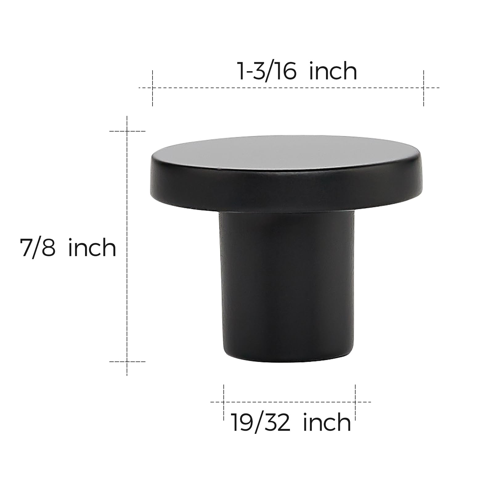Ravinte 5 Pack Matte Black Round Cabinet Knobs Solid Dresser Knobs Drawer Pulls Black Cupboard Knobs for Modern Kitchen Cabinet Hardware