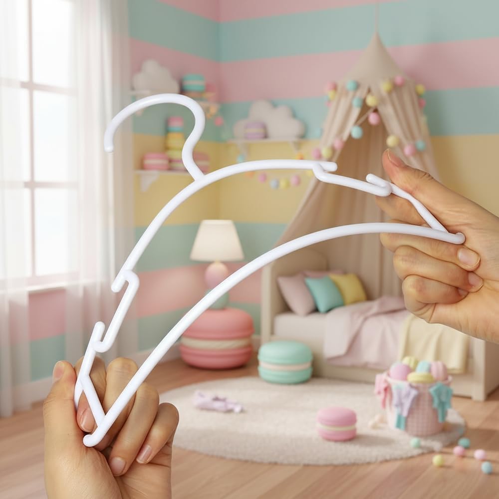 GoodtoU Kids Hangers 100 Pack Baby Hangers for Closet Toddler Hangers Plastic White Childrens Hangers Small Hangers 10.24inch (0-24 Months)