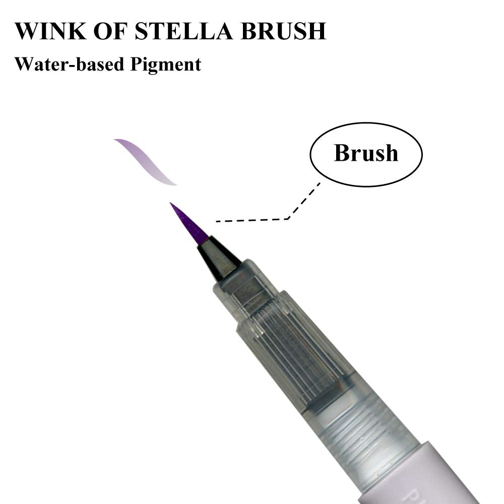 Kuretake ZIG Wink of Stella Brush II, Christmas Sparkle Glitter pen (Gold, Silver, Clear), Shimmer and Sparkle pens, for Card Making, Craft, Made in Japan