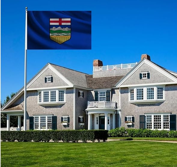 Large Canada Alberta Flag 4x6FT - 120X180CM Canadian Alberta Province Flags,UV Resistant,Vivid Color, All Weather, Double Stitched Polyester Flags with Brass Grommets (AB, 4x6)