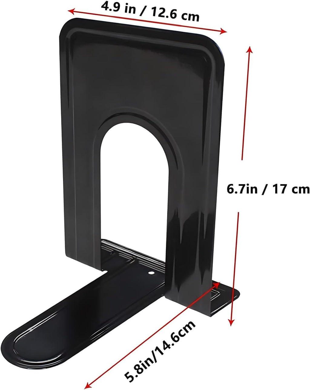 Qualsen Book Ends for Shelves Bookends Heavy Duty Metal Bookends Book Organizer Anti Slip Bookend Book Holders Stand 6.7 x 4.9 x 5.8inch, Black, 4 Pairs