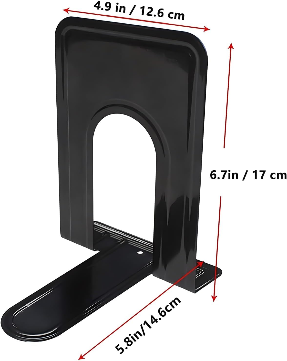 Qualsen Book Ends for Shelves Bookends Heavy Duty Metal Bookends Book Organizer Anti Slip Bookend Book Holders Stand 6.7 x 4.9 x 5.8inch, Black, 4 Pairs
