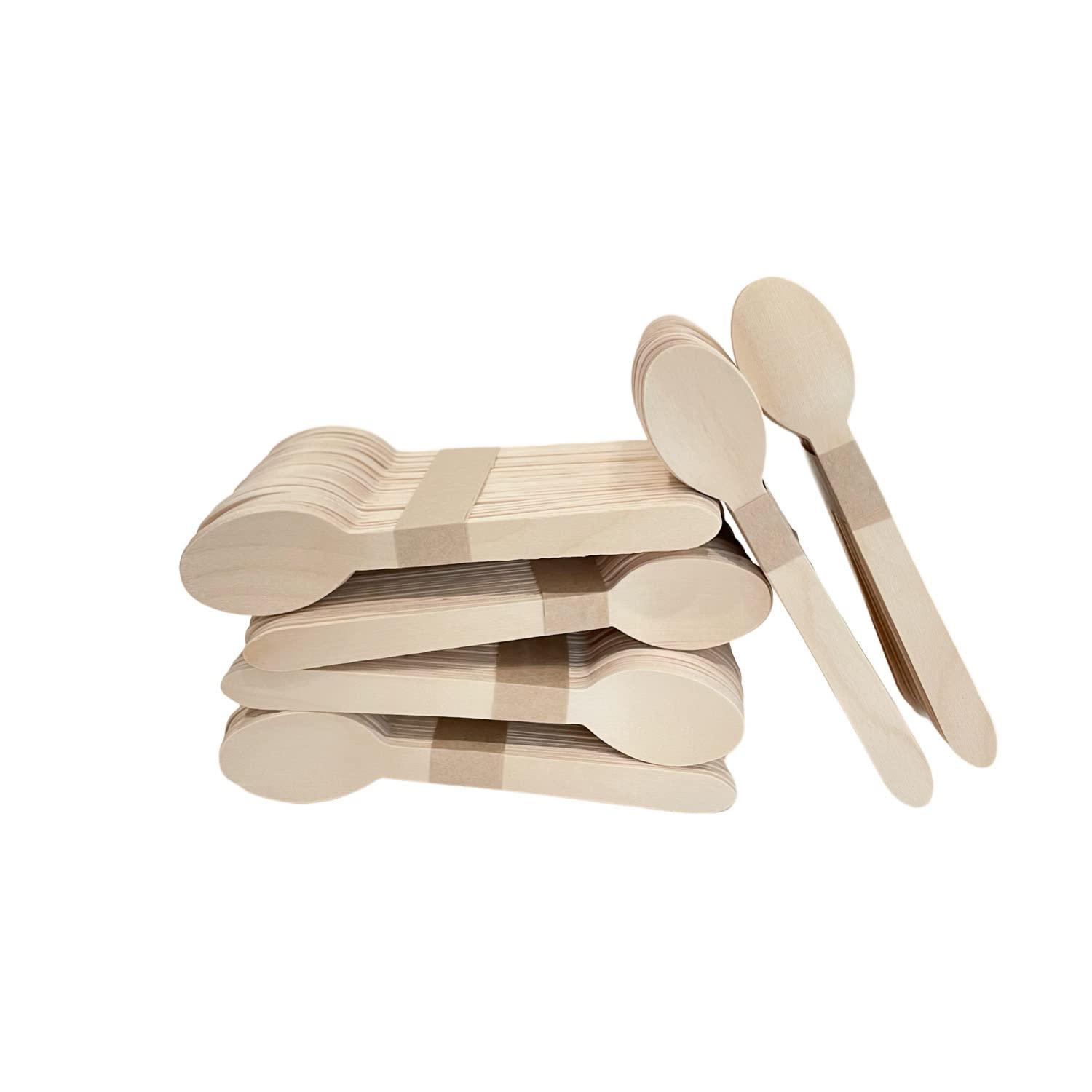 [320 Pack] Disposable Wooden Spoons | 6.3" Length, Biodegradable Spoons, Compostable Utensils, Eco-Friendly Wood Cutlery by EnvoWise | Alternative to Single Use Plastic Disposable Spoon