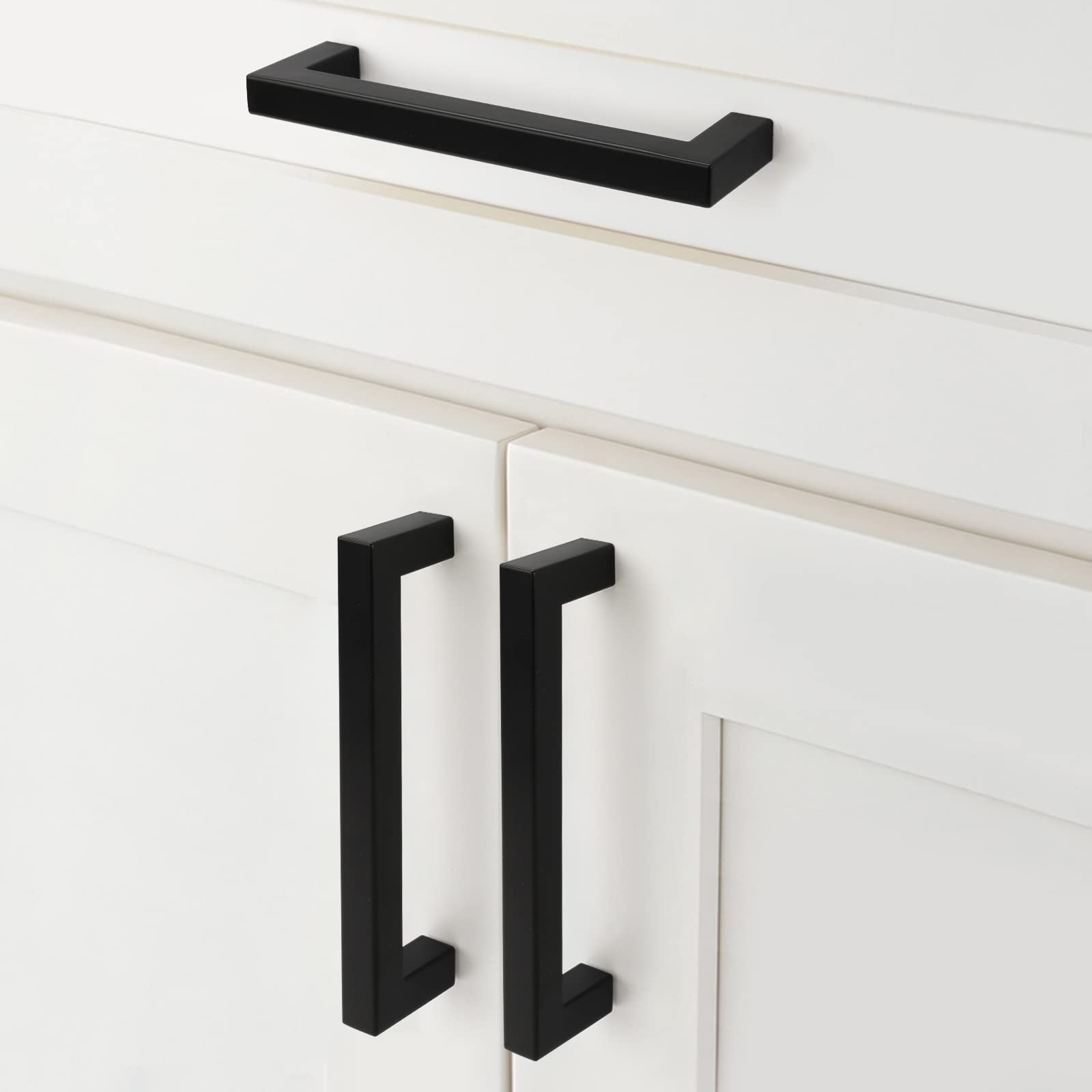 goldenwarm 6 Pack | 3" Cabinet Pulls Cabinet Handle Black Kitchen Handles for Bathroom Drawer Pulls