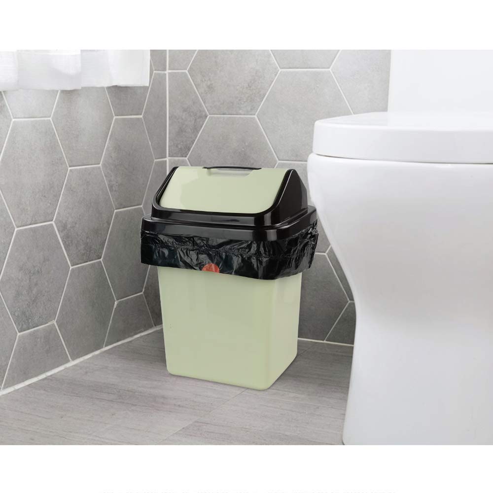 DynkoNA 1.5 Gallon Small Garbage Bags Black, Trash Bags With Handles, 110 Bags/2 Rolls