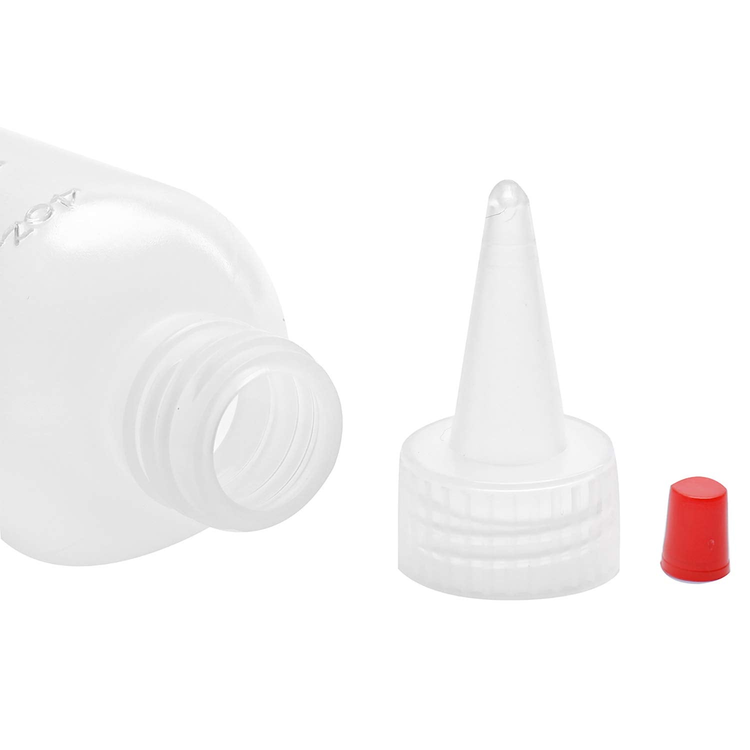 Hedume 30 Pack 4-Ounce Plastic Squeeze Bottles with Red Tip Cap and Measurement - BPA-Free, Latex-Free, Food-Grade - Good for Crafts, Art, Glue, Sauces