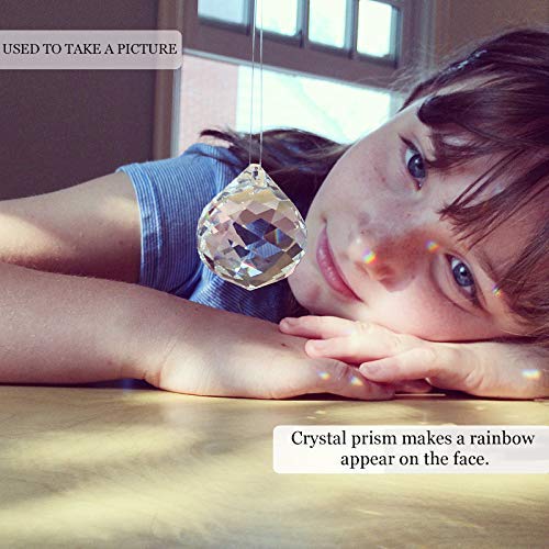 MerryNine 20 Pack Sun Catcher Indoor Window, 30mm/1.18" Clear K9 Crystal Suncatcher for Windows Hanging, DIY Prisms Rainbow Maker for Windows, Home, Garden, Wedding Feng Shui Party Crystal Decor