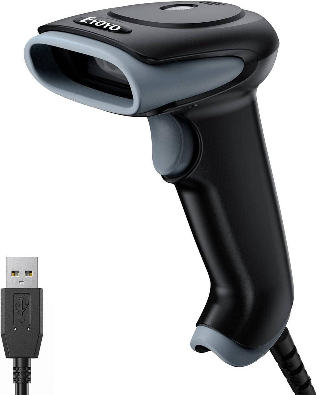 Eyoyo 2D USB Barcode Scanner: Handheld Wired QR Code Scanner for Computer Laptop POS PC, Fast Automatic 1D UPC Screen & Printed Bar Code Reader for Library, Retail Store, Book, Warehouse Inventory