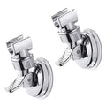 2Pack Adjustable Shower Head Holder,Wall Mounted Suction Cup Stand Removable Suction Cup Handheld Shower Head Bracket No Drill Shower Head Bracket with Chrome Polished for Bathroom