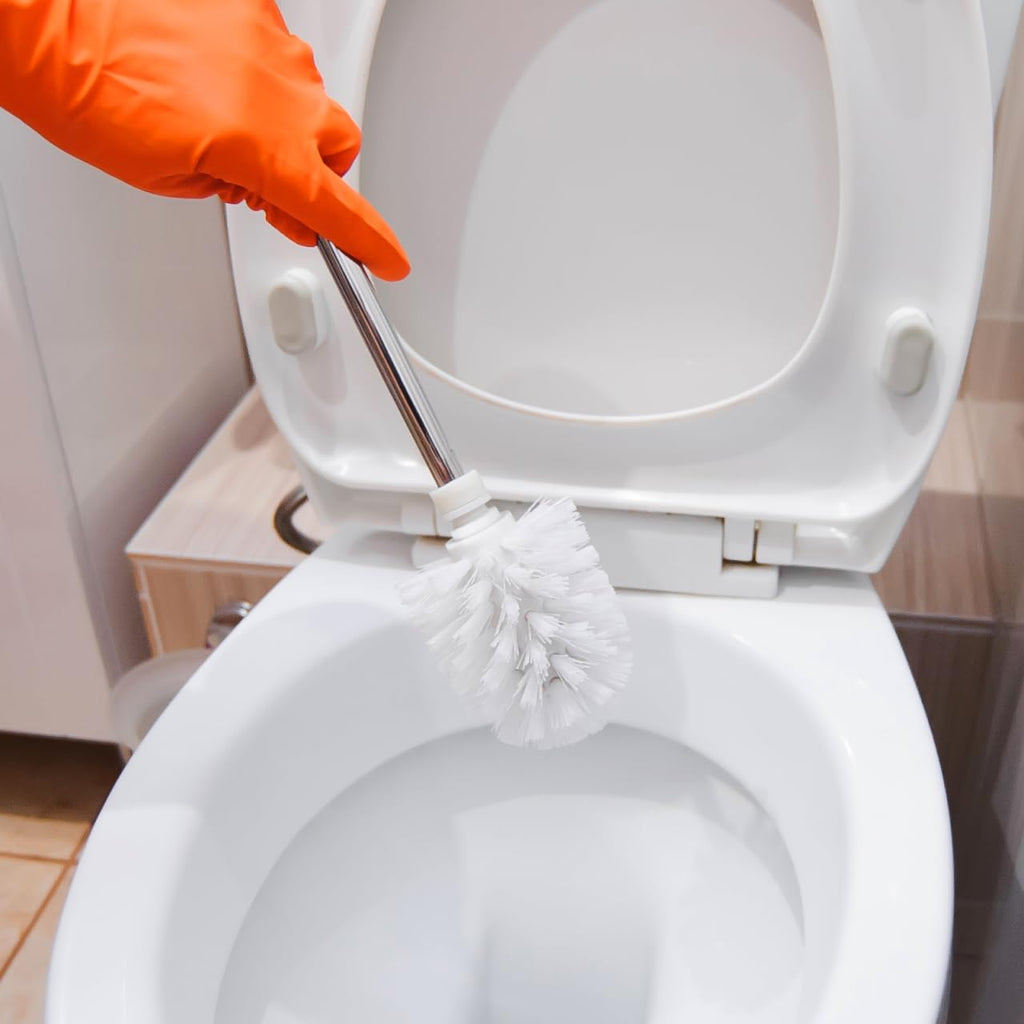 SHOWERORO Toilet Brush Replacement Head Round Ball Shape Plastic Bathroom Cleaner Fits Standard Handles Easy Install Odor Resistant