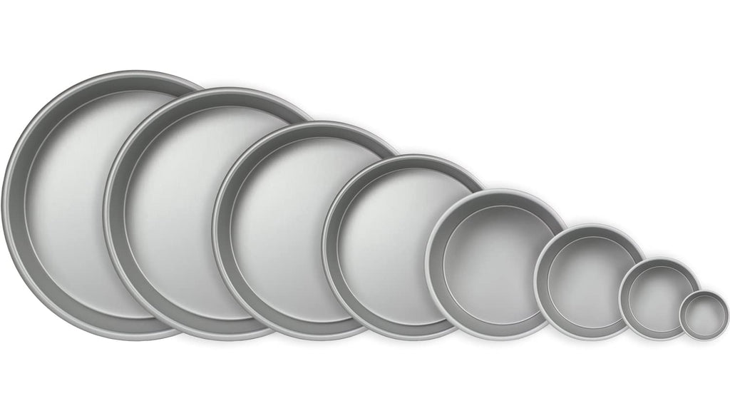 PME RND084 Professional Aluminum Round Cake Pan, 8 x 4, Silver