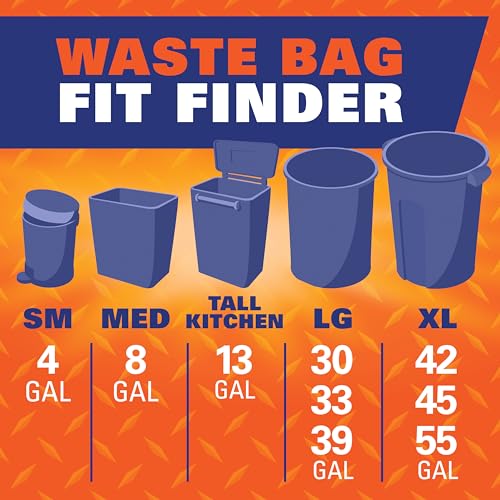 Hefty Easy Flaps Trash Bags (Multipurpose, 30 Gallon, 40 Count)