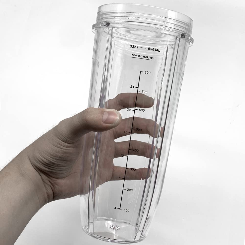 for Ninja Pro Personal Blender Cups 32oz Large Replacement Cup Compatible with Ninja Nutri Professional Plus Kitchen System bl450c BL451C bl481c BN750C bn751c BN801C bn400c SS101C ss351c (2 Pack)