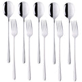 10Pcs Flatware Sets, Silver Spoons and Forks Set, Stainless Steel Dinner Spoons and Dinner Forks, Services for 5