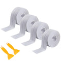 4 Rolls White Caulking Tape, Self-Adhesive Waterproof Sealant Tape for Kitchen, Bathroom, Bathtub, Toilet Base, Countertop Edge Protector, Wall Floor with Sealing Tools (126 x 1.5in)