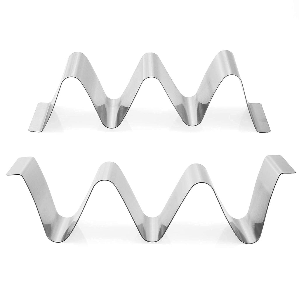 Stainless Steel Taco Holder Stand, Set of 6 - Stylish Rack Holds Up to 3 Tacos Each, Keeping Shells Upright - Oven, Grill and Dishwasher Safe