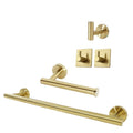 TocTen Bathroom Hardware Set SUS304 Stainless Steel-Towel Rack Set Include Hand Towel Bar+Toilet Paper Holder+3 Robe Towel Hooks Bathroom Accessories Towel Bar Set (Brushed Gold, 5 Pcs 16 Inch)
