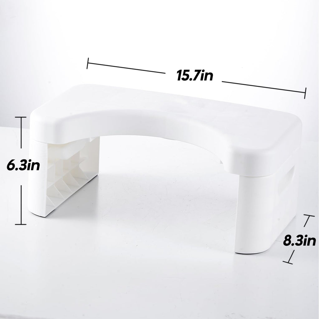 Toilet Step Stool, Toilet Footstool, Toilet Assistance Steps, Bathroom Toilet Stool, Kids Tot Step Stool, Foldable Toilet Stool, Fits All Toilets, Folds for Easy Storage(White)
