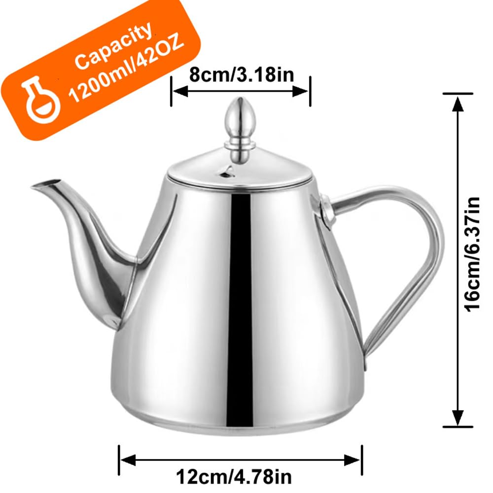 SANQIAHOME Stainless Steel Teapot Coffee Servers 1200ml