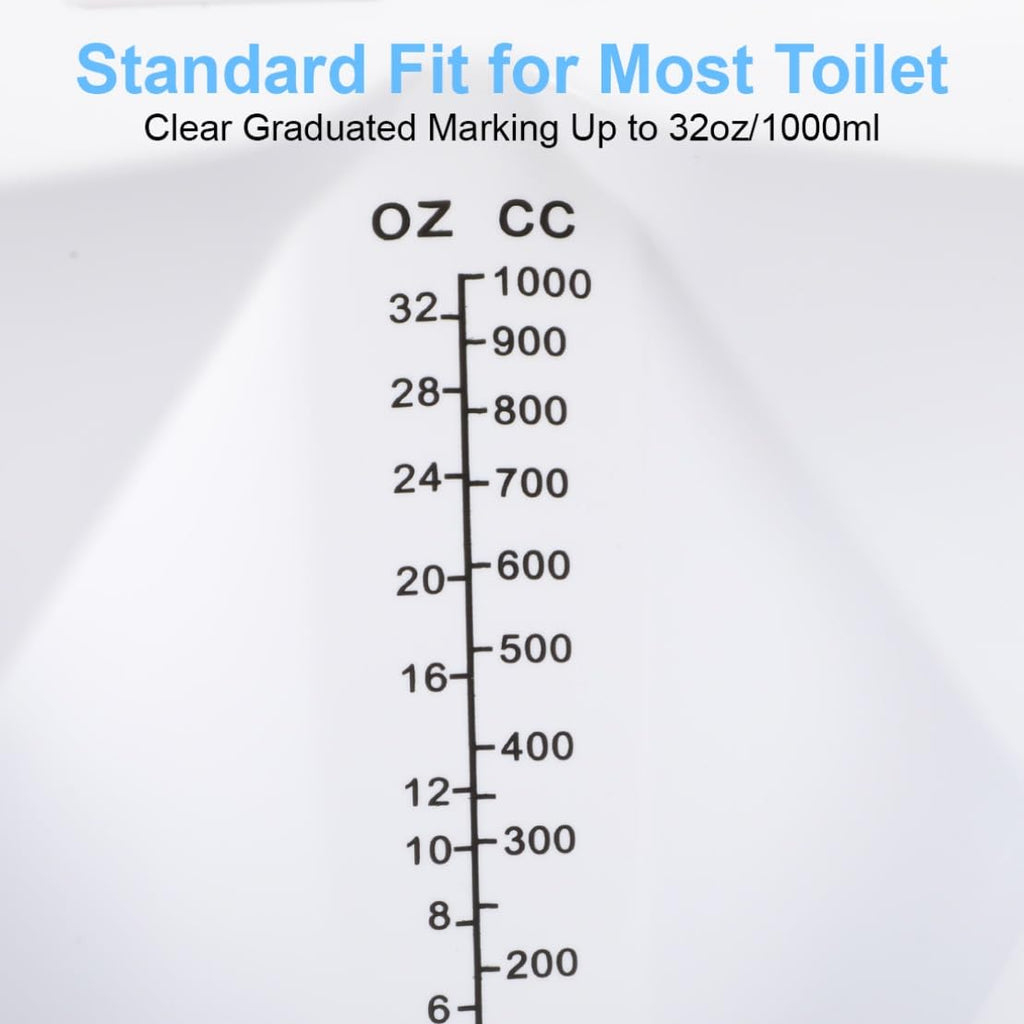 6 PCS Specimen Collector Pan Graduated Urine Hats for Toilets Fits Over Toilets and Commodes 32oz/1000cc Vomit Stool Sample Collection Kit Reusable
