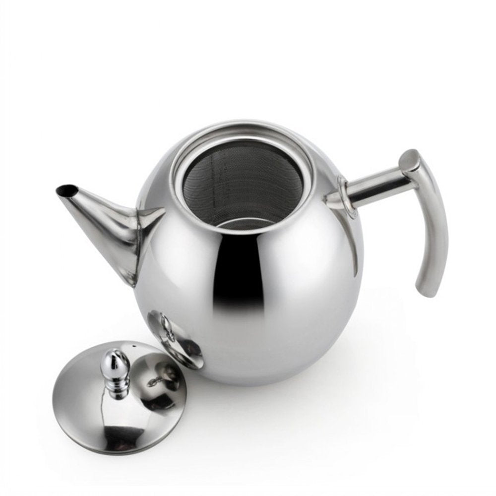 One-Pine Stainless Steel Teapot Set with Infuser Filter and Lid, Large Capacity 1.5 L/51 oz Diffuser Pot for Loose Tea, Green Tea, Coffee (Silver)