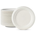 Compostable Disposable Paper Plates, 100pcs 9 Inch White Party Plates Heavy Duty Microwaveable Food Safe BPA Free, for Foodware Events Activities Crafts Projects
