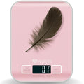 22lb Digital Kitchen Scale - 304 Stainless Steel & Tempered Glass Food Scale - Food Weighing Scale with Digital Weight Grams and Ounces with Batteries Included (Pink)