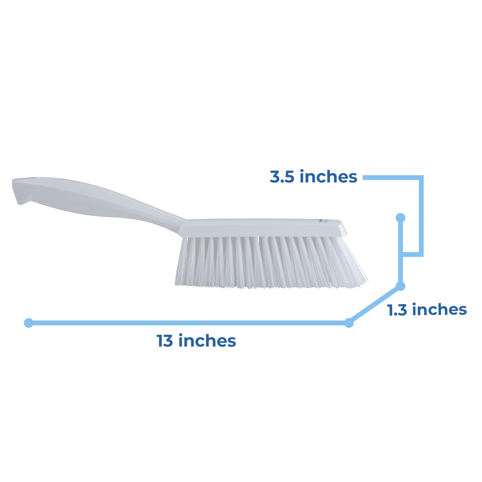 Vikan 45875 Bench Brush, Polypropylene, Polyester Soft Bristle, 14", White