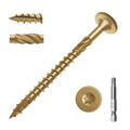SahncaiTechTrade 3 Inch Deck Screws 50Pcs, Heavy-Duty Structural Wood Screws, Rust Resistant Timber Screws for Timber/Log/Landscaping Wood, T30 Star Bit (#14×3" Yellow)