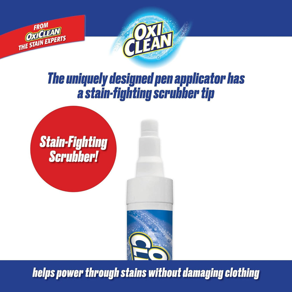 CR Brands OxiClean On The Go Stain Remover Pen for Clothes and Fabric, to Go Instant Stain Removal Stick, 3-Count