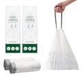 SONGMICS Trash Bags for 4-5.3 Gallon (15-20 L) Trash Cans, Drawstring Kitchen Garbage Bags, Pre-Separated, Liner Code 020A01, 2 Rolls, 80 Count, White UKRB020A02