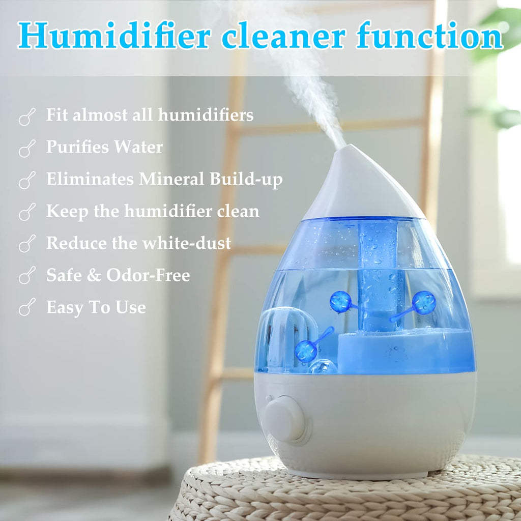 12Pack Humidifier Cleaner,Fish Tank Cleaner,Demineralization Cleaning Ball,Compatible with Vicks, LEVOIT Warm and Cool Mist Humidifiers,Purifies Water,Prevents Hard Water Build-Up,Humidifier Filter