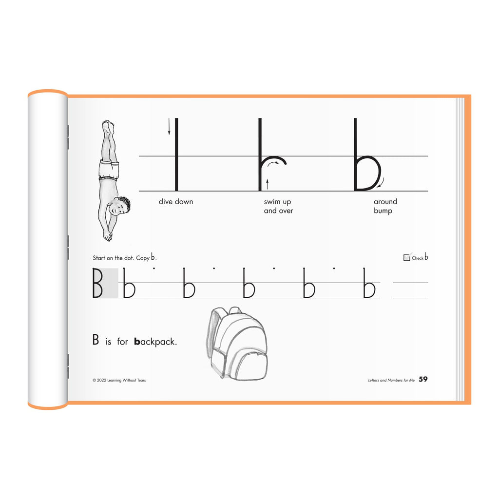 Learning Without Tears, Letters and Numbers for Me, Student Workbook, Age 5+, Kindergarten, Handwriting Practice, Writing Book, School & Home, Language Arts, Tutoring