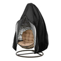 Egg Hanging Chair Cover with Zipper, Heavy Duty Weather Resistant Wicker Egg Swing Chair Cover Veranda Patio Garden UV Resistant Protective Cover (Single Seat, Black)