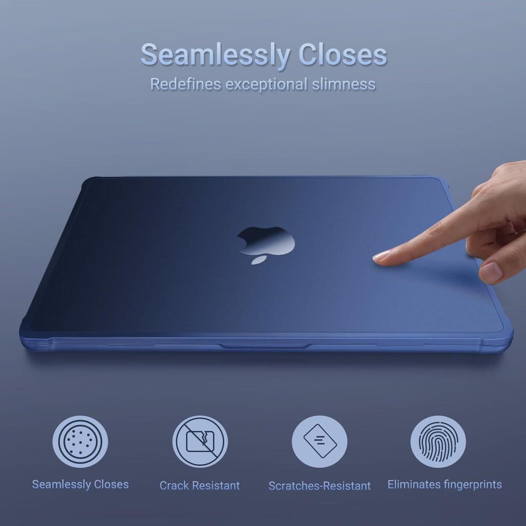 MOSISO Compatible with MacBook Air 13 inch Case M5 2026 M4 2025 M3 M2 2024-2022 A3449 A3240 A3113 A2681, Seamlessly Closes Anti-Crack&Anti-Fingerprints Hard Shell for MacBook Air 13.6, Midnight Clear