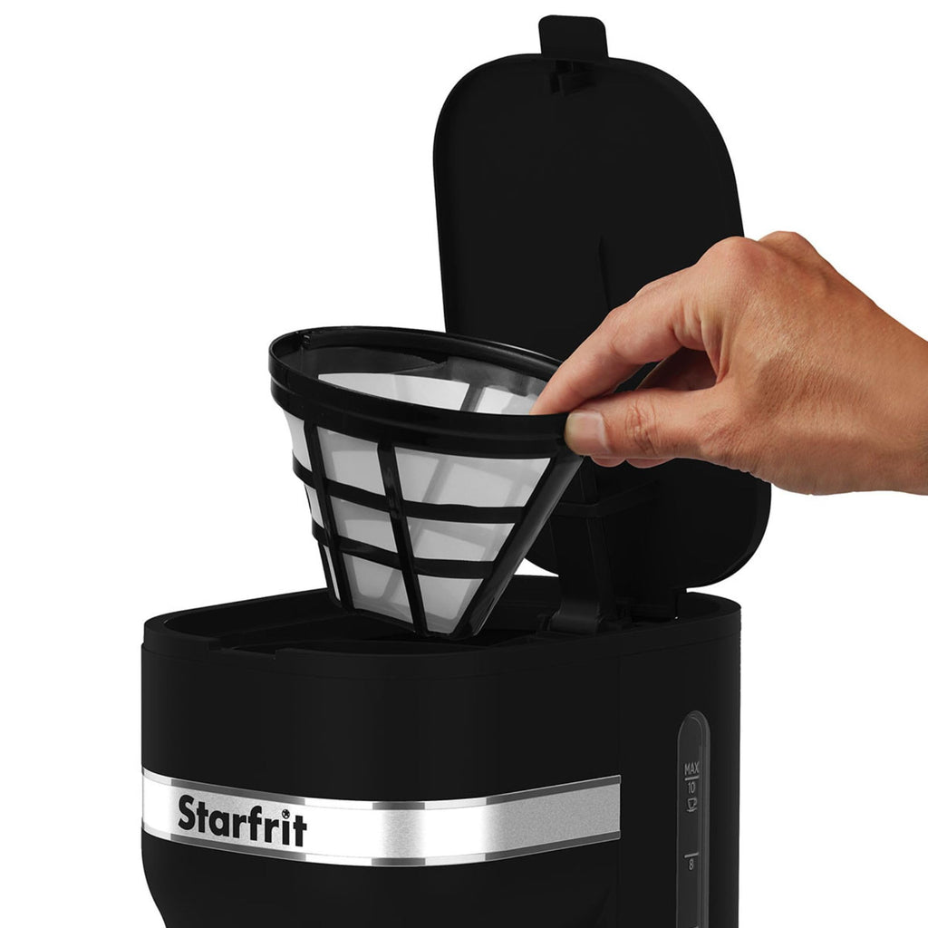 Starfrit 10-Cup Coffee Maker – Keep Warm Function – Reusable Filter Basket – Easy to clean – 900W – Black
