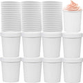 LyyGuanYoo 60 Pack Paper Ice Cream Containers with Lids, 16 Oz Take Out Hot Cold Dessert Bowl, Disposable To Go Soup Cups Food Containers for Christmas Thanksgiving Microwavable Safe, White