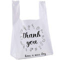 Foraineam 500 Ct Plastic Bags Thank You Reusable Grocery Bag - 13 x 7 x 21 inch, 15 mic, 0.6 mil T-shirts Carryout Shopping Bags
