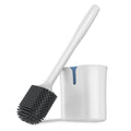 MR.SIGA Toilet Brush and Holder Set, Wall Mounted, Compact, White, 1 Pack