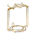 Sweejar Foldable Tea Cups Display Stand, Holds 6 Cups and 6 Saucers Stainless Steel Wire Rack Display Mug Holder Espresso Cups Holder
