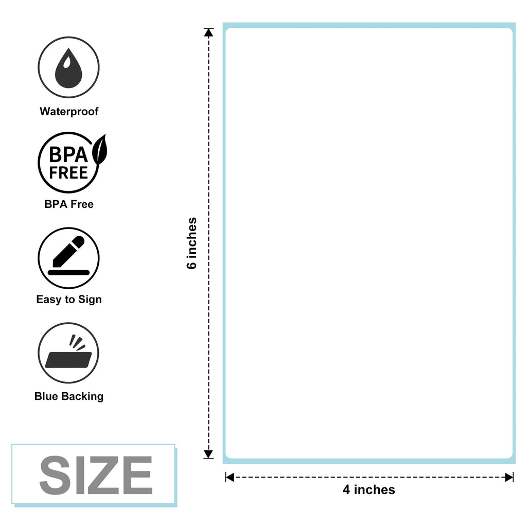 L LIKED 4x6 in Direct Thermal Labels, 1000 Pcs Fanfold Shipping Labels with Perforations, Thermal Printer Labels Compatible with Munbyn, Vretti, Rollo & Zebra Printer