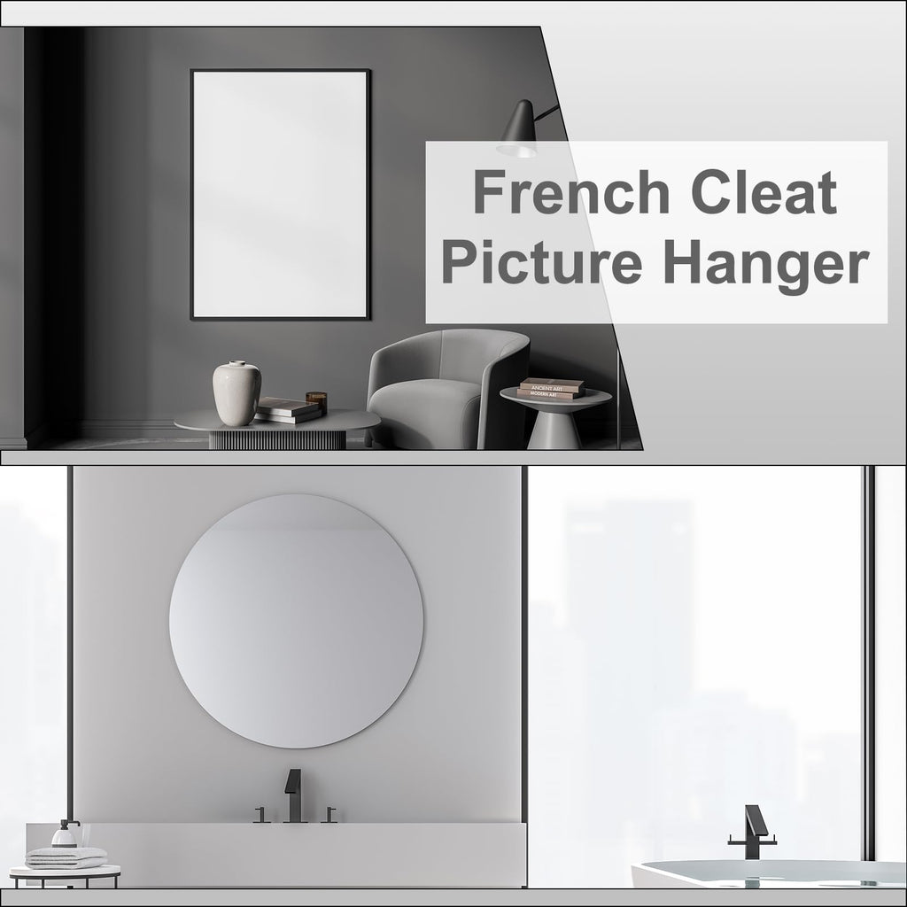 uxcell 2 Pair French Cleat Picture Hanger, 12 Inch Heavy Duty Aluminum Z Bar Clip Interlocking Wall Mounting Bracket Hanger Kit for Hanging Mirror Picture Shelf