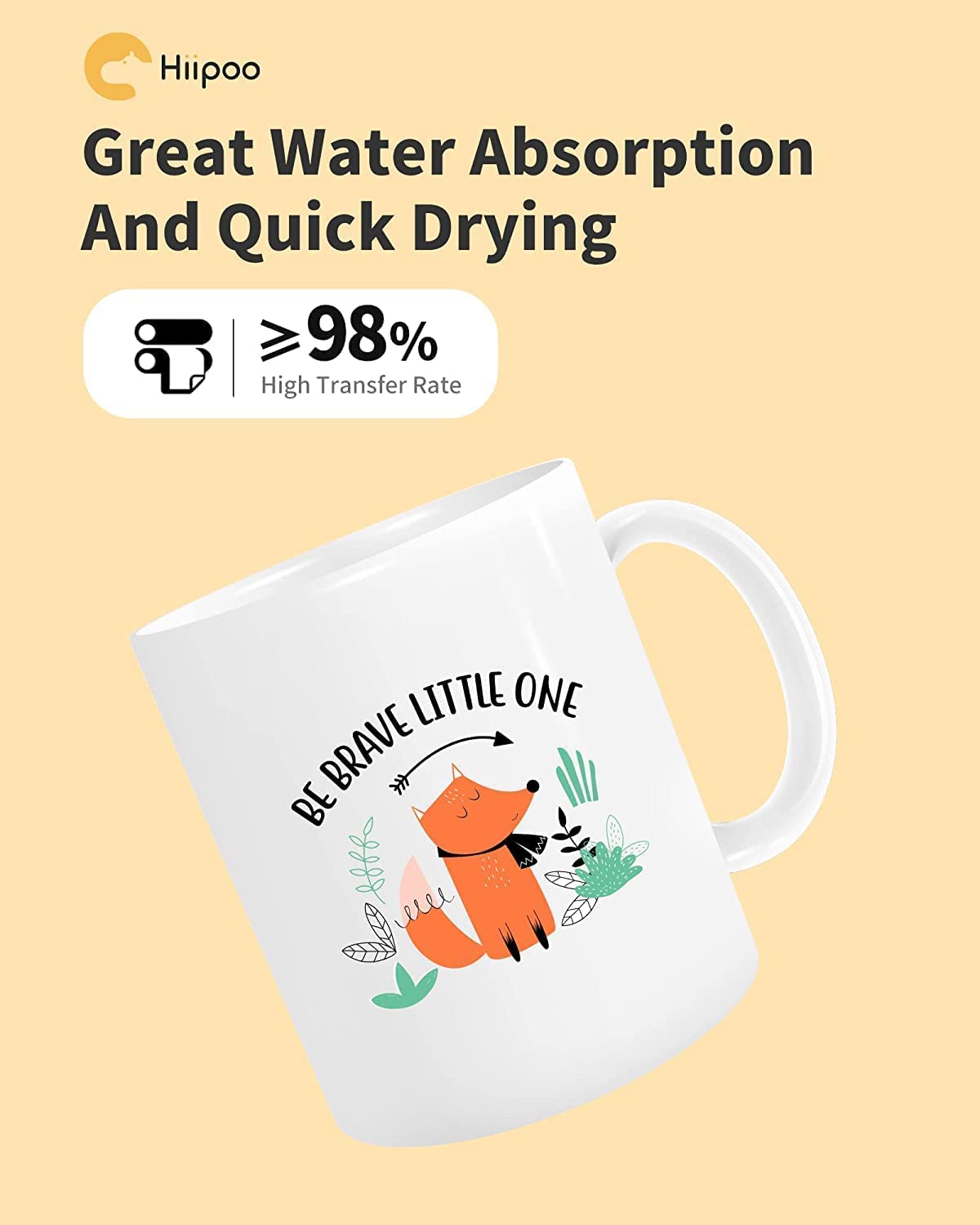 Hiipoo Sublimation Paper 8.5x11 Inch, 110 Sheets, 120G, Heat Transfer Paper Work with Sublimation Ink and E Sawgrass Printers for Mugs T-Shirts Light Fabric and Other Sublimation Blanks